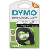 Labels for LetraTag Plus LT100-H, 12 mm x 13', Black on White Infinity Industrial Services Inc.