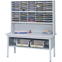 Mobilier E-Z Sort pour la salle du courrier- Tables de tri avec tablette-Dessus de table, 60" la x 28" p x 36" h, Stratifi&eacute; Infinity Industrial Services Inc.