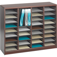E-Z Stor&reg; Literature Organizer, Stationary, 36 Slots, Wood, 40" W x 3/4" D x 32-1/2" H Infinity Industrial Services Inc.