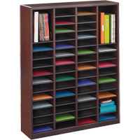 E-Z Stor&reg; Literature Organizer, Stationary, 60 Slots, Wood, 40" W x 3/4" D x 52-1/4" H Infinity Industrial Services Inc.