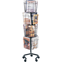 Literature Display Racks - Rotary Floor Displays, Rotating, 16 Slots, Wire Mesh, 15" W x 15" D x 60" H Infinity Industrial Services Inc.