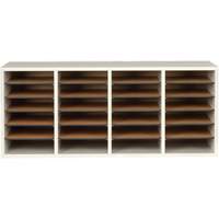 Adjustable Compartment Literature Organizer, Stationary, 24 Slots, Wood, 39-1/4" W x 11-3/4" D x 16-1/4" H Infinity Industrial Services Inc.