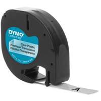 Labels for LetraTag Plus LT100-H, 12 mm x 157-12/25", Black on Clear Infinity Industrial Services Inc.