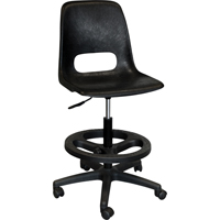 800 Series Classroom Stool with Back, Mobile, Adjustable, 21" - 28", Polypropylene Seat, Grey Infinity Industrial Services Inc.