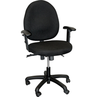 900 Series Mid-Back Ergonomic Steno Chair, Drafting, Adjustable, 22", Fabric Seat, Black Infinity Industrial Services Inc.