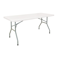 Folding Table, Rectangular, 72" L x 30" W, Polyethylene, White Infinity Industrial Services Inc.