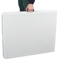 Fold-in-Half Table, Rectangular, 72" L x 30" W, Polyethylene, White Infinity Industrial Services Inc.