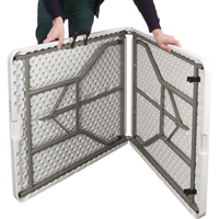 Fold-in-Half Table, Rectangular, 72" L x 30" W, Polyethylene, White Infinity Industrial Services Inc.