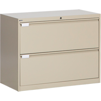 Lateral Filing Cabinet, Steel, 2 Drawers, 36" W x 18" D x 27-7/8" H, Beige Infinity Industrial Services Inc.