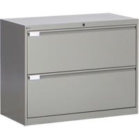 Lateral Filing Cabinet, Steel, 2 Drawers, 36" W x 18" D x 27-7/8" H, Grey Infinity Industrial Services Inc.