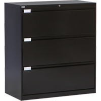 Lateral Filing Cabinet, Steel, 3 Drawers, 36" W x 18" D x 40-1/16" H, Black Infinity Industrial Services Inc.
