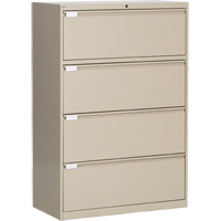 Lateral Filing Cabinet, Steel, 4 Drawers, 36" W x 18" D x 53-3/8" H, Beige Infinity Industrial Services Inc.