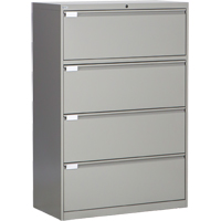Lateral Filing Cabinet, Steel, 4 Drawers, 36" W x 18" D x 53-3/8" H, Grey Infinity Industrial Services Inc.