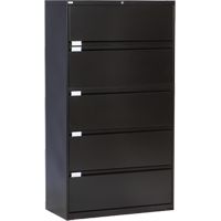Lateral Filing Cabinet, Steel, 5 Drawers, 36" W x 18" D x 65-1/2" H, Black Infinity Industrial Services Inc.