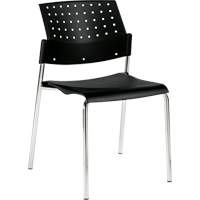 Armless Stacking Chair, Plastic, 33" High, 300 lbs. Capacity, Black Infinity Industrial Services Inc.