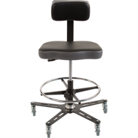Chaise ergonomique industrielle TF160, Mobile, Ajustable, 20-1/2" - 28-1/2", Vinyle Si&egrave;ge, Noir/gris Infinity Industrial Services Inc.