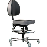 Chaise ergonomique TF 180, Mobile, Vinyle Si&egrave;ge, Noir Infinity Industrial Services Inc.
