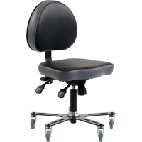 Chaise ergonomique &agrave; inclinaison r&eacute;glable SF180, Mobile, Ajustable, Vinyle Si&egrave;ge, Noir/gris Infinity Industrial Services Inc.