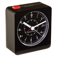 Desk Alarm Clock, Analog, Battery Operated, 3.5" W x 1.5" D x 3.75" H, Black Infinity Industrial Services Inc.