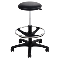 Extended-Height Stool, Drafting, Adjustable, 22" - 32", Vinyl Seat, Black Infinity Industrial Services Inc.