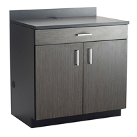 Modular Base Cabinet, Melamine, 39" H x 36" W x 25" D, Asian Night/Black Infinity Industrial Services Inc.