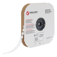 Attache Velcoin, Crochet, 3/4" dia., Adh&eacute;sif, Blanc Infinity Industrial Services Inc.