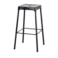 Bistro Stool, Stationary, Fixed, 29", Steel Seat, Black Infinity Industrial Services Inc.
