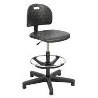 Soft Tough Stool, Stationary, Adjustable, 29" - 49", Polyurethane Seat, Black Infinity Industrial Services Inc.