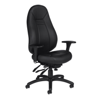 High Back Comfort Chair, Leather, Black, 300 lbs. Capacity Infinity Industrial Services Inc.