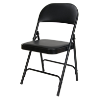 Chaise pliante rembourr&eacute;e en vinyle, Acier, Noir, Capacit&eacute; 300 lb Infinity Industrial Services Inc.