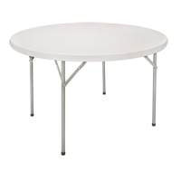 Folding Table, Round, 48" L x 48" W, Polyethylene, White Infinity Industrial Services Inc.
