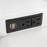 Bureau &eacute;lectrique assis/debout Soar avec bras d&eacute;cran double, Mod&egrave;le de bureau, 37-1/4" h x 27-3/4" la x 22" p, Blanc Infinity Industrial Services Inc.