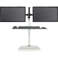 Bureau &eacute;lectrique assis/debout Soar avec bras d&eacute;cran double, Mod&egrave;le de bureau, 37-1/4" h x 27-3/4" la x 22" p, Blanc Infinity Industrial Services Inc.