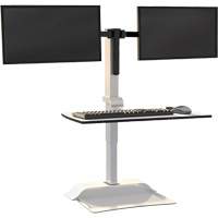 Bureau &eacute;lectrique assis/debout Soar avec bras d&eacute;cran double, Mod&egrave;le de bureau, 37-1/4" h x 27-3/4" la x 22" p, Blanc Infinity Industrial Services Inc.