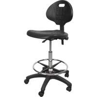 Tabouret robuste et ergonomique, Mobile, Ajustable, 39" - 48", Polyur&eacute;thane Si&egrave;ge, Noir Infinity Industrial Services Inc.