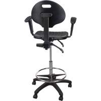 Tabouret ergonomique robuste avec accoudoirs r&eacute;glables et roulettes en nylon, Mobile, Ajustable Hauteur, Capacit&eacute; 250 lb Infinity Industrial Services Inc.