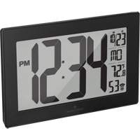 Self-Setting & Self-Adjusting Wall Clock with Stand, Digital, Battery Operated, Black Infinity Industrial Services Inc.