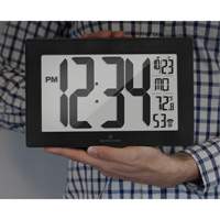 Self-Setting & Self-Adjusting Wall Clock with Stand, Digital, Battery Operated, Black Infinity Industrial Services Inc.