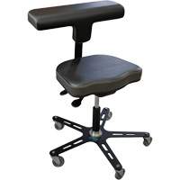 VEGA-T Ergonomic Industrial Chair, Mobile, Adjustable, Vinyl Seat, Black Infinity Industrial Services Inc.