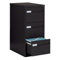 Vertical Filing Cabinet with Recessed Drawer Handles, 3 Drawers, 18.15" W x 26.56" D x 40" H, Black Infinity Industrial Services Inc.