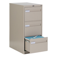 Vertical Filing Cabinet with Recessed Drawer Handles, 3 Drawers, 18.15" W x 26.56" D x 40" H, Beige Infinity Industrial Services Inc.