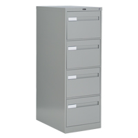 Vertical Filing Cabinet with Recessed Drawer Handles, 4 Drawers, 18.15" W x 26.56" D x 52" H, Grey Infinity Industrial Services Inc.