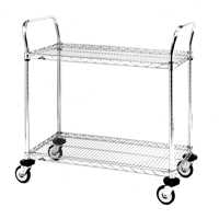 Standard-Duty Utility Cart With Wire Shelves, Chrome Plated, 24" x 39" x 36", 375 lbs. Capacity Infinity Industrial Services Inc.