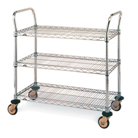 Standard-Duty Utility Cart With Wire Shelves, Chrome Plated, 24" x 39" x 36", 375 lbs. Capacity Infinity Industrial Services Inc.