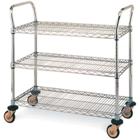 Chariots utilitaires standards, Acier inoxydable, 18" x 39" x 30", Capacit&eacute; 500 lb Infinity Industrial Services Inc.