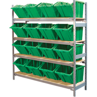 Wide Span Shelving with Jumbo Plastic Bins, Steel, Boltless, 800 lbs. Capacity, 66" W x 72" H x 18" D Infinity Industrial Services Inc.