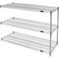 Heavy-Duty Chromate Wire Shelving, Add-On Kit, 3 Tiers, 36" W x 33" H x 24" D Infinity Industrial Services Inc.
