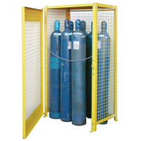 Gas Cylinder Cabinets, 10 Cylinder Capacity, 44" W x 30" D x 74" H, Yellow Infinity Industrial Services Inc.