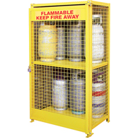 Gas Cylinder Cabinets, 12 Cylinder Capacity, 44" W x 30" D x 74" H, Yellow Infinity Industrial Services Inc.