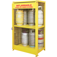 Gas Cylinder Cabinets, 12 Cylinder Capacity, 44" W x 30" D x 74" H, Yellow Infinity Industrial Services Inc.